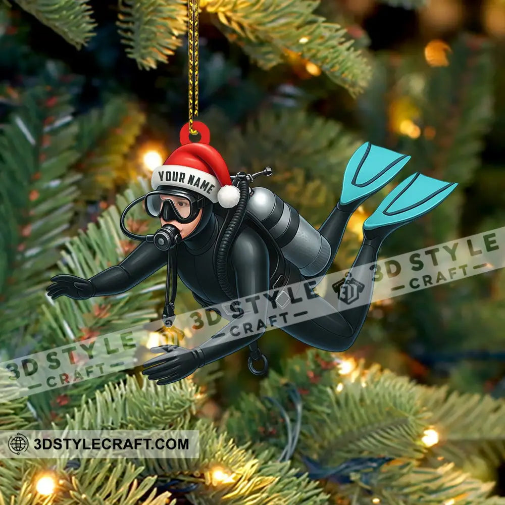 Diver Santa Home Decor Christmas Ornament Personalized Ornament Ornament