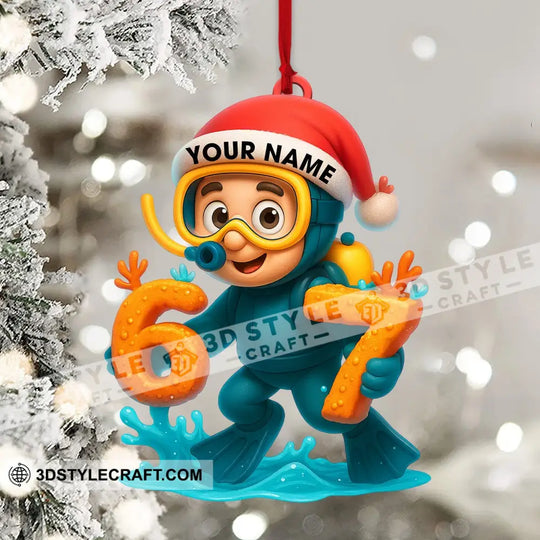 Diving Christmas Home Decor, Christmas Ornament, Personalized Ornament style option 4