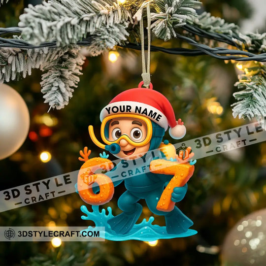 Diving Christmas Home Decor, Christmas Ornament, Personalized Ornament style option 3