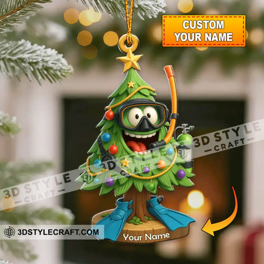 Diving Christmas Tree Home Decor, Christmas Ornament, Personalized Ornament style option 1