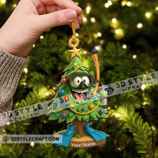 Diving Christmas Tree Home Decor, Christmas Ornament, Personalized Ornament style option 3