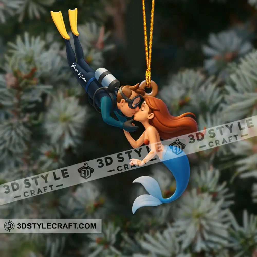 Diving Couple Home Decor Christmas Ornament Personalized Ornament Ornament