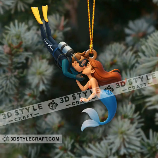 Diving Couple Home Decor, Christmas Ornament, Personalized Ornament style option 3