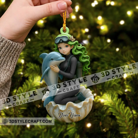 Diving Home Decor, Christmas Ornament, Personalized Ornament style option 4