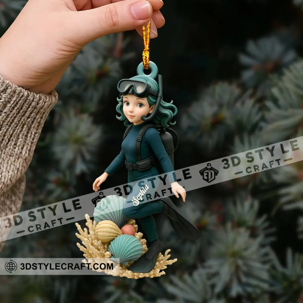 Diving Home Decor Christmas Ornament Personalized Ornament Ornament