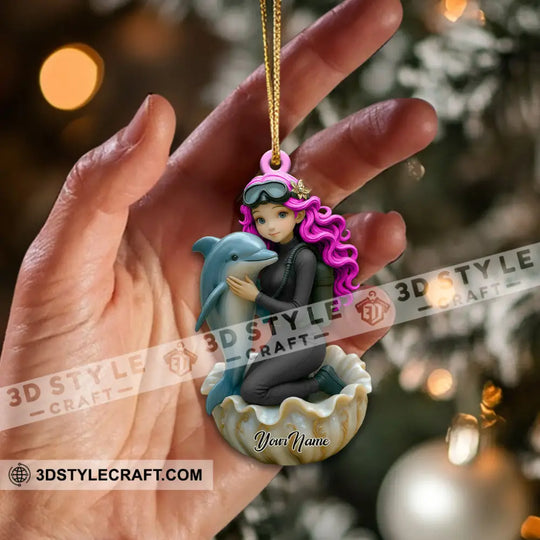 Diving Home Decor, Christmas Ornament, Personalized Ornament style option 2