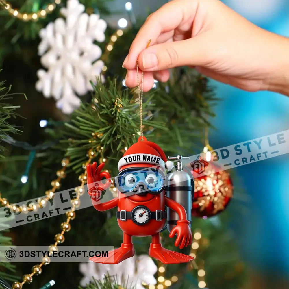 Diving Home Decor Christmas Ornament Personalized Ornament Ornament