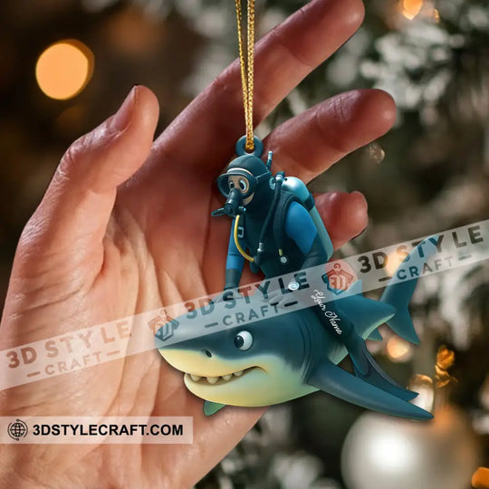 Diving Home Decor, Christmas Ornament, Personalized Ornament style option 2
