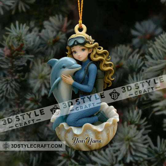 Diving Home Decor, Christmas Ornament, Personalized Ornament style option 3