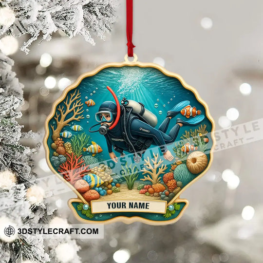 Diving Home Decor, Christmas Ornament, Personalized Ornament style option 4