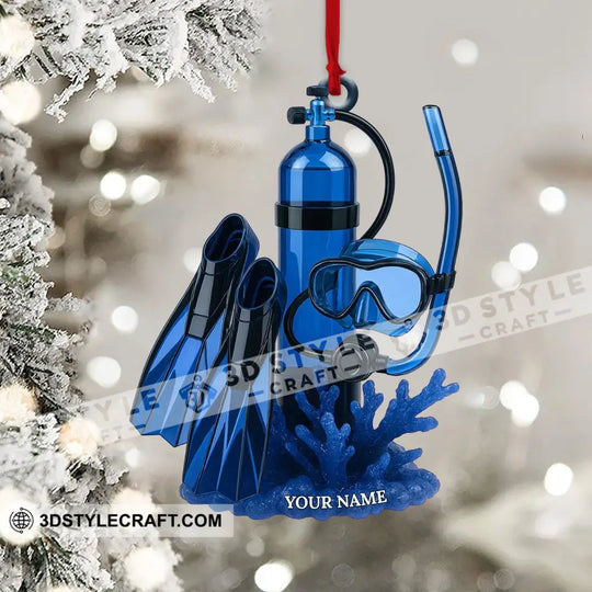 Diving Home Decor, Christmas Ornament, Personalized Ornament style option 4