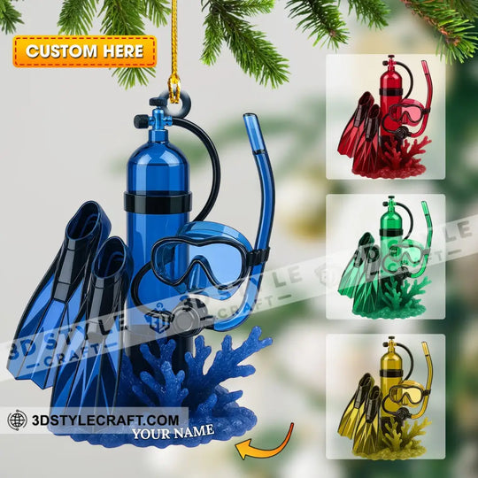Diving Home Decor, Christmas Ornament, Personalized Ornament style option 1