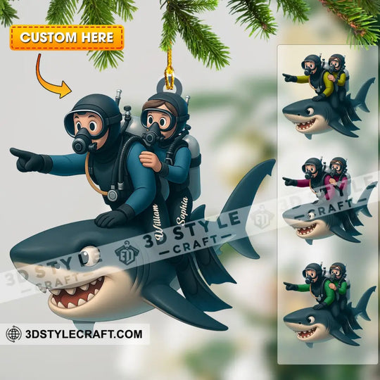 Diving Home Decor, Christmas Ornament, Personalized Ornament style option 1