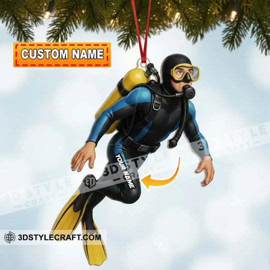 Diving Home Decor, Christmas Ornament, Personalized Ornament style option 1