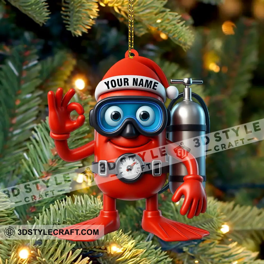 Diving Home Decor Christmas Ornament Personalized Ornament Ornament