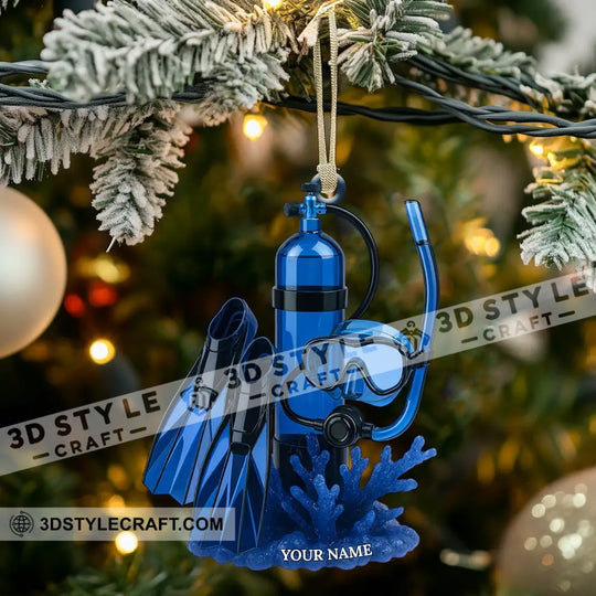 Diving Home Decor, Christmas Ornament, Personalized Ornament style option 3