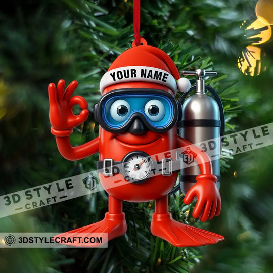 Diving Home Decor, Christmas Ornament, Personalized Ornament style option 4