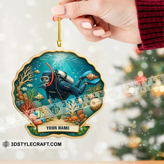 Diving Home Decor, Christmas Ornament, Personalized Ornament style option 2