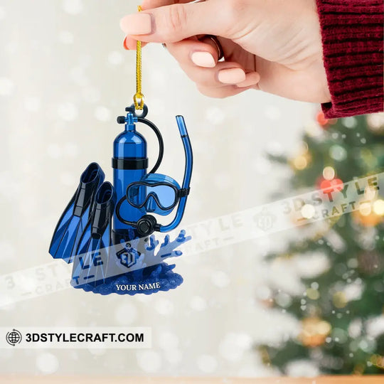 Diving Home Decor, Christmas Ornament, Personalized Ornament style option 2