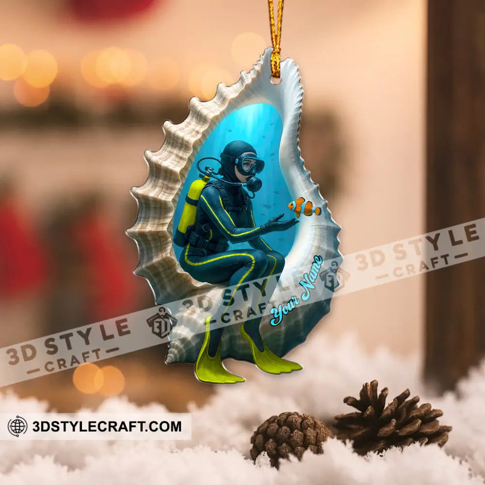 Diving Home Decor Christmas Ornament Personalized Ornament Ornament