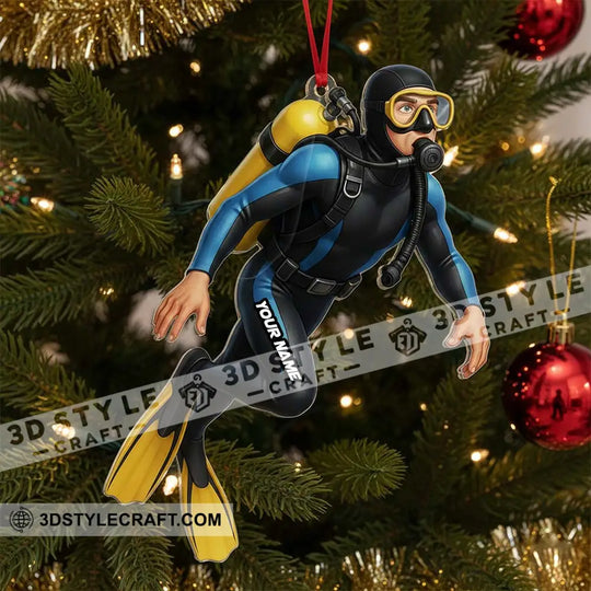 Diving Home Decor, Christmas Ornament, Personalized Ornament style option 2