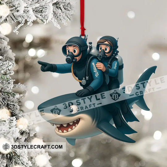 Diving Home Decor, Christmas Ornament, Personalized Ornament style option 4