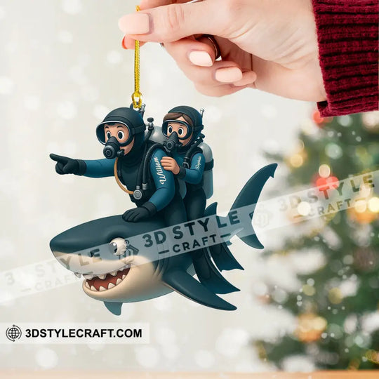 Diving Home Decor, Christmas Ornament, Personalized Ornament style option 2