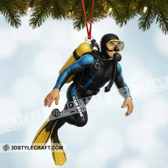 Diving Home Decor, Christmas Ornament, Personalized Ornament style option 3