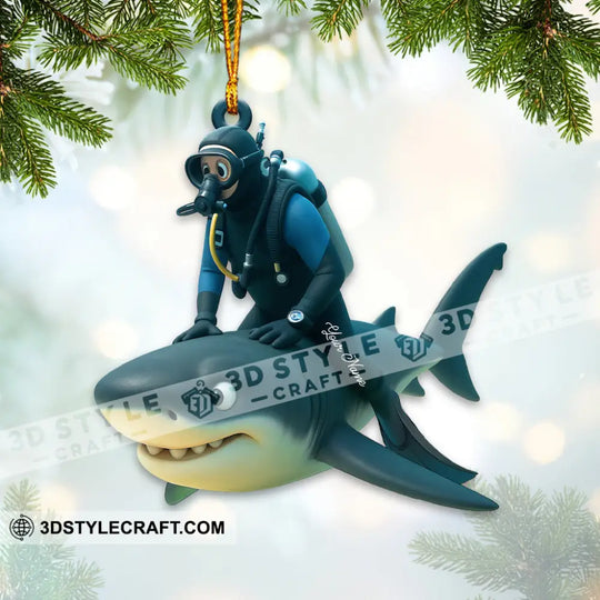 Diving Home Decor, Christmas Ornament, Personalized Ornament style option 4