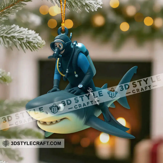 Diving Home Decor, Christmas Ornament, Personalized Ornament style option 3