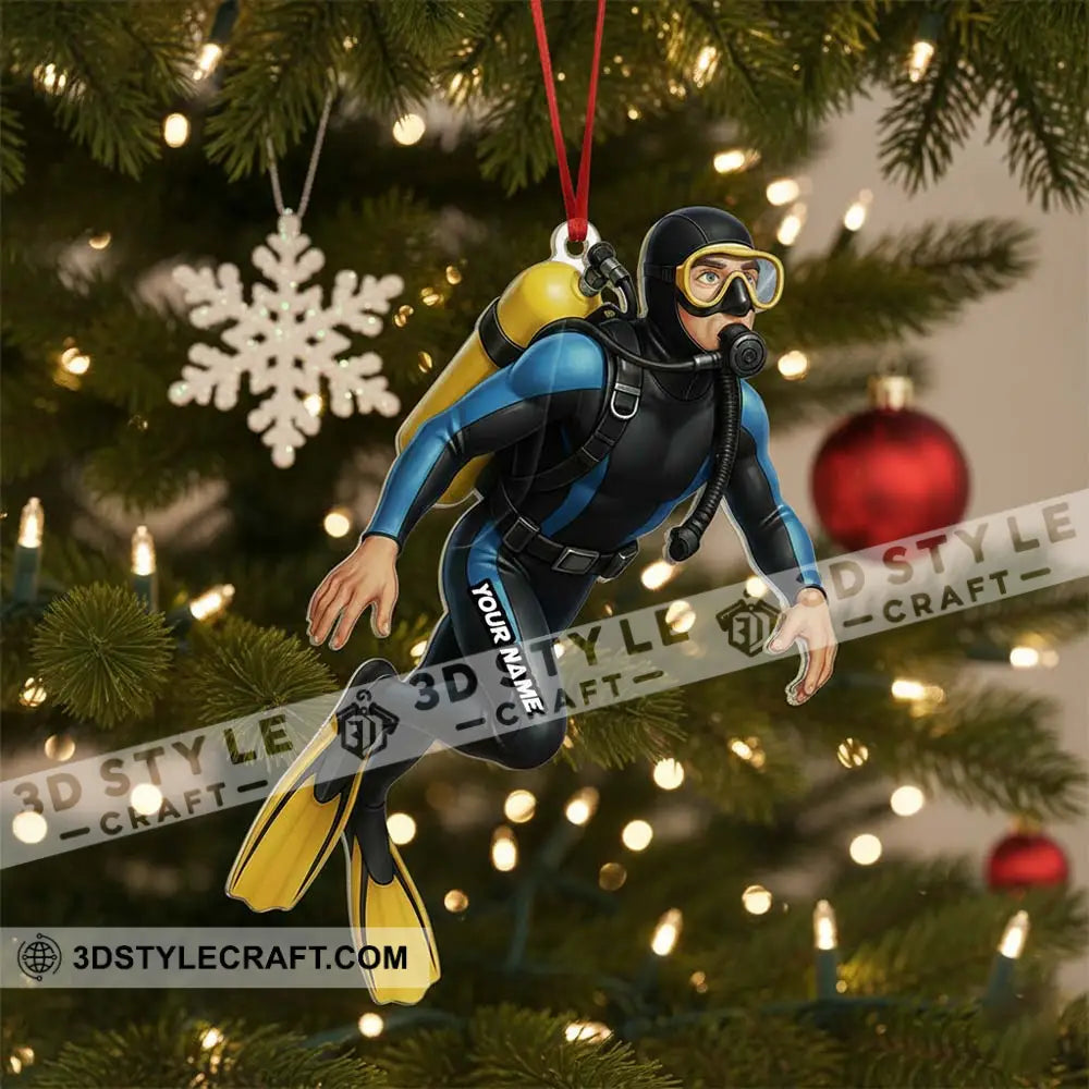Diving Home Decor Christmas Ornament Personalized Ornament Ornament