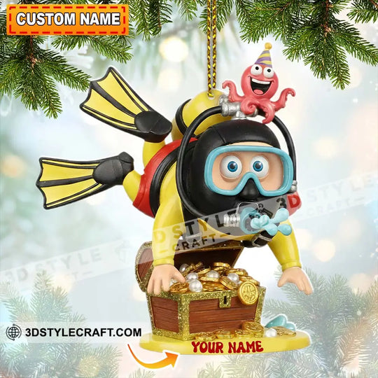 Diving Lover Christmas Home Decor, Christmas Ornament, Personalized Ornament style option 1