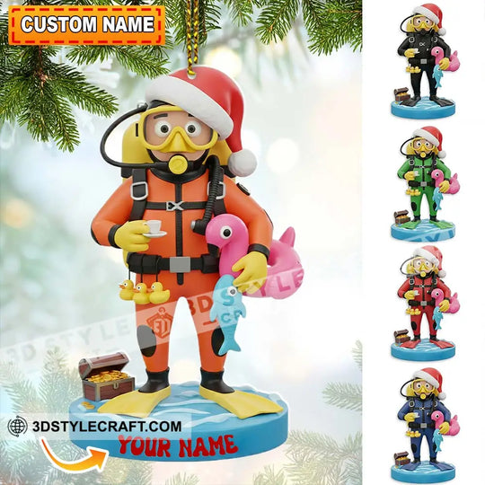 Diving Lover Christmas Home Decor, Christmas Ornament, Personalized Ornament style option 1