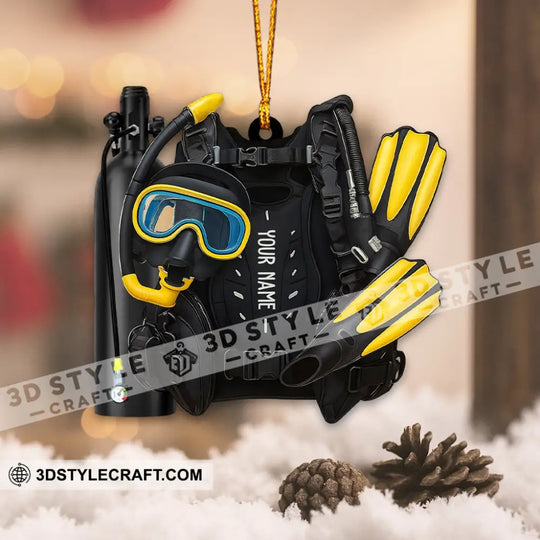 Diving Lover, Home Decor, Christmas Ornament, Personalized Ornament style option 3