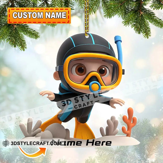 Diving Lover Home Decor, Christmas Ornament, Personalized Ornament style option 1