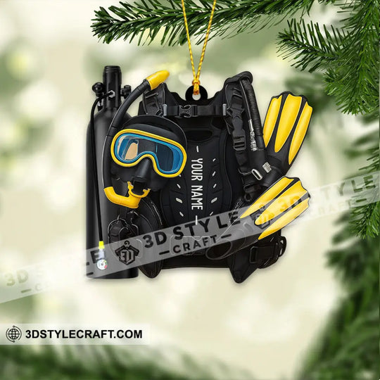 Diving Lover, Home Decor, Christmas Ornament, Personalized Ornament style option 2