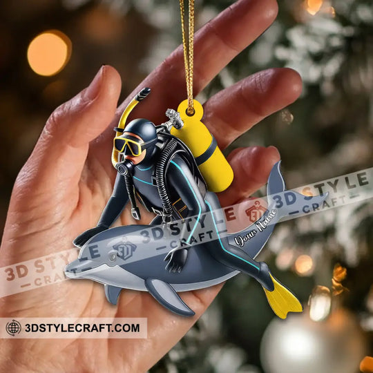 Diving Lover, Home Decor, Christmas Ornament, Personalized Ornament style option 2