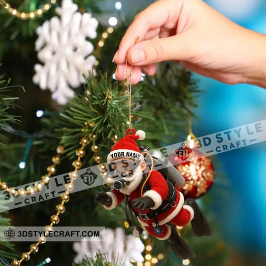 Diving Santa Christmas Home Decor, Christmas Ornament, Personalized Ornament style option 4