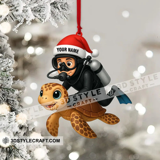 Diving, Sea Lover Home Decor, Christmas Ornament, Personalized Ornament style option 4