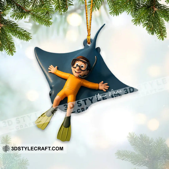 Diving, Sea Lover Home Decor, Christmas Ornament, Personalized Ornament style option 4