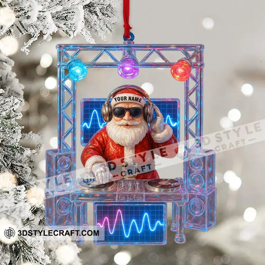 DJ Santa Home Decor, Christmas Ornament, Personalized Ornament style option 4