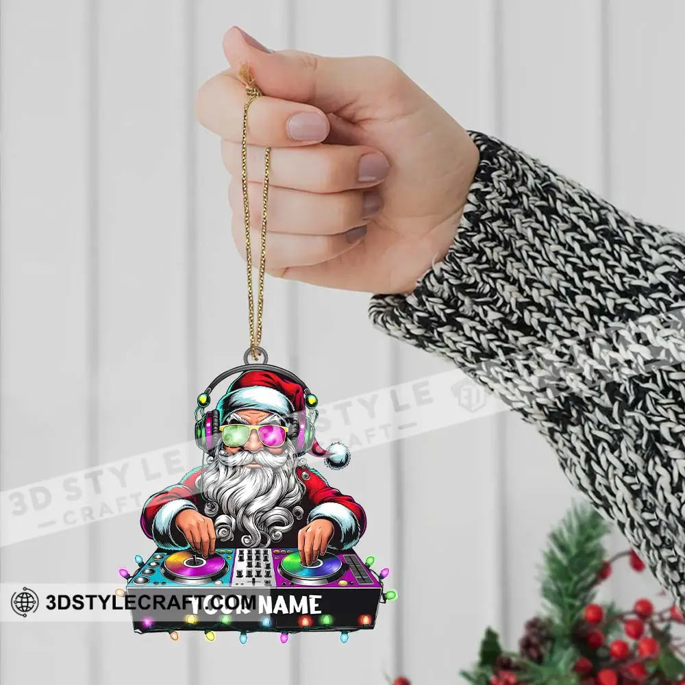 Dj Santa Ornament Personalized