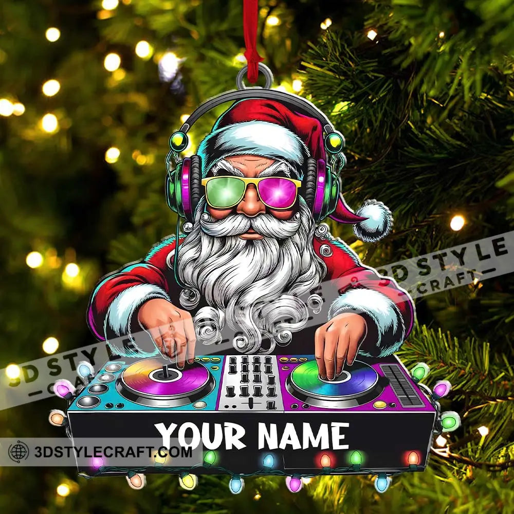 Dj Santa Ornament Personalized