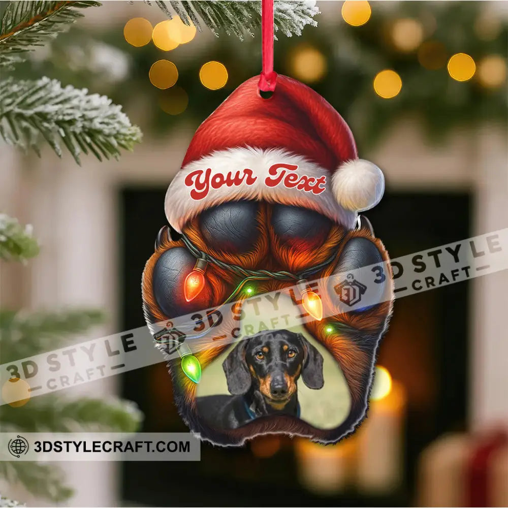 Dog Paw Christmas Home Decor Christmas Ornament Personalized Ornament Ornament