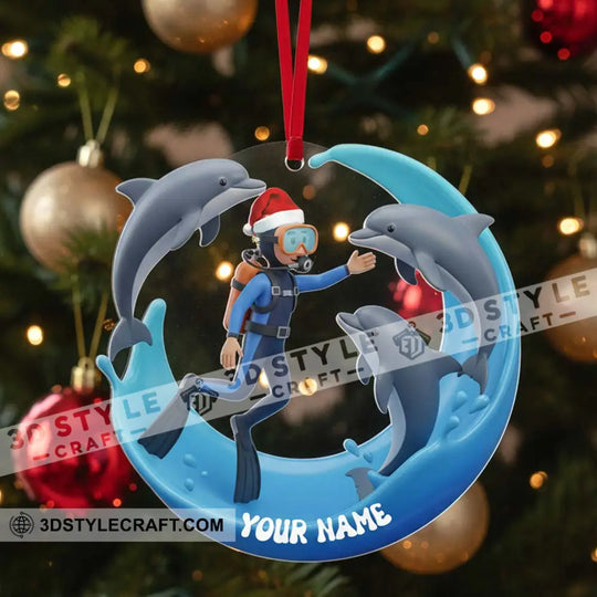 Dolphin Trainer Home Decor, Christmas Ornament, Personalized Ornament style option 3