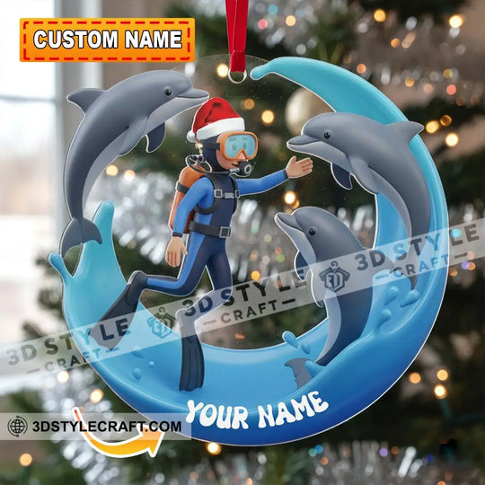 Dolphin Trainer Home Decor, Christmas Ornament, Personalized Ornament style option 1