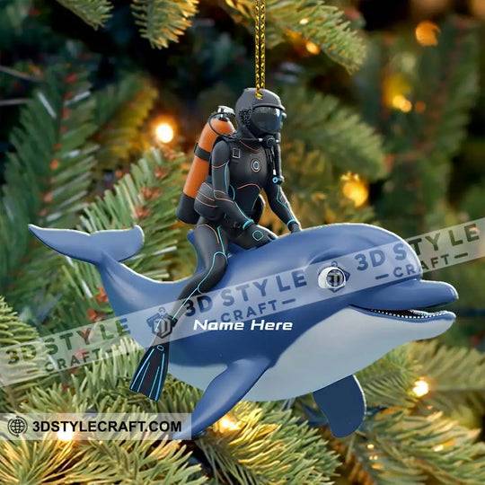 Dolphin Trainer Home Decor, Christmas Ornament, Personalized Ornament style option 4