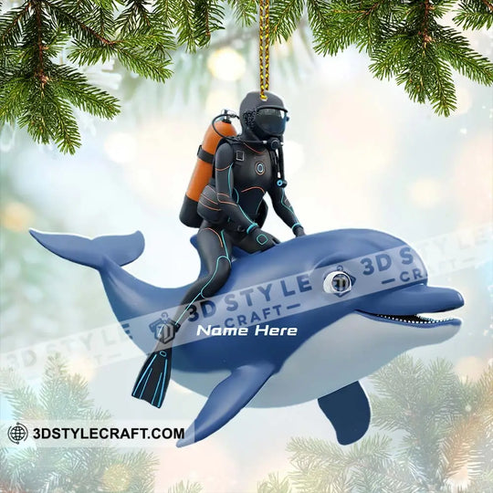 Dolphin Trainer Home Decor, Christmas Ornament, Personalized Ornament style option 2