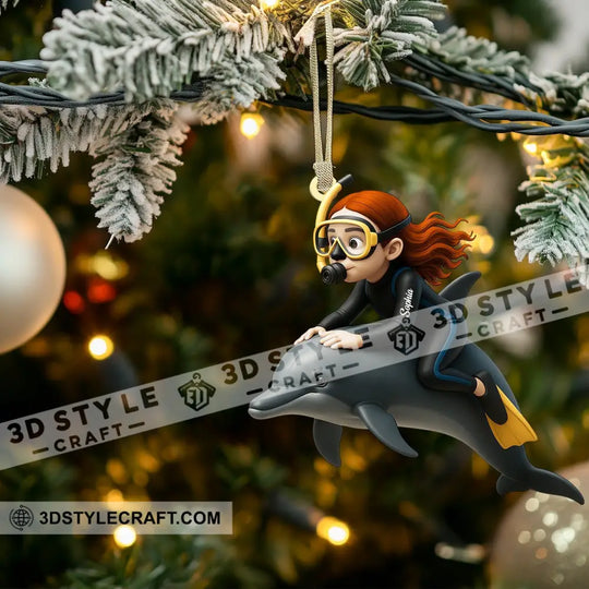 Dolphin Trainer Home Decor, Christmas Ornament, Personalized Ornament style option 3