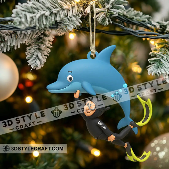 Dolphin Trainer Home Decor, Christmas Ornament, Personalized Ornament style option 3